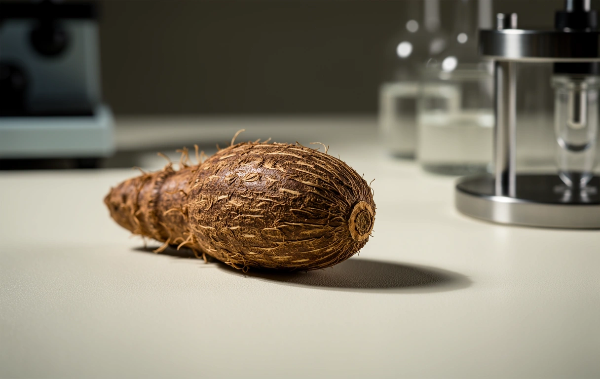 Makro zbliżenie korzenia ashwagandhy